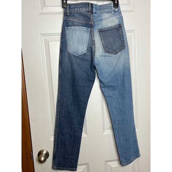 Revice Size 24 Blue Yin Yang Colorblock Skinny Jeans Streetwear Boho Festival - Picture 2 of 6